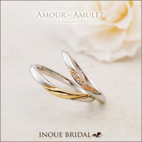 ＩＮＯＵＥ　ＢＲＩＤＡＬ（イノウエ）:【プラチナとゴールドのコンビリング】優しい曲線にダイヤが輝く