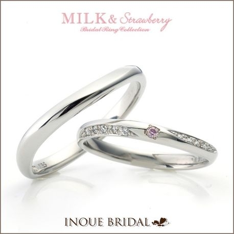 ＩＮＯＵＥ　ＢＲＩＤＡＬ（イノウエ）:【ピンクダイヤモンドがやさしく輝く】細身デザインのリング♪♪