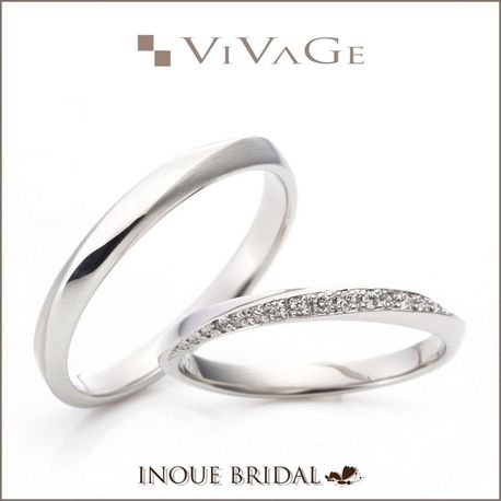 INOUE BRIDAL(イノウエ):婚約指輪との重ね付けが可愛い!ゆるやかにデザインされたダイヤのセッティングも☆