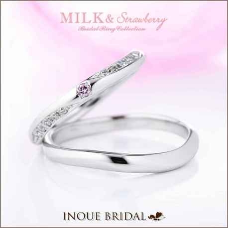 ＩＮＯＵＥ　ＢＲＩＤＡＬ（イノウエ）:【ピンクダイヤモンドがやさしく輝く】細身デザインのリング♪♪
