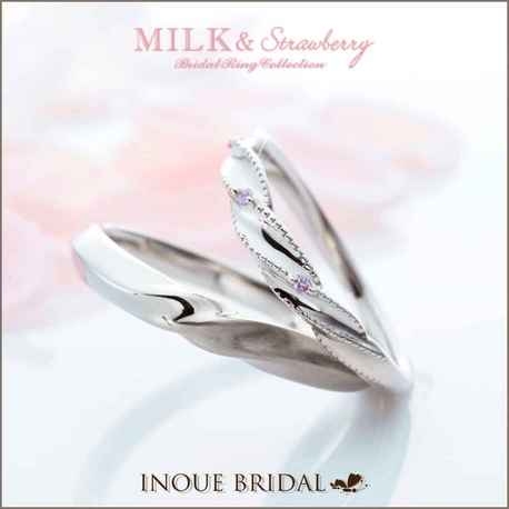 ＩＮＯＵＥ　ＢＲＩＤＡＬ（イノウエ）:【ミルク＆ストロベリー】ピンクが特徴のオトナ可愛いリング☆゜。