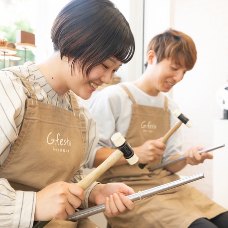 手作り指輪工房 G.festa(ジーフェスタ):【彫金コース:ふたりで手作り結婚指輪】2~3時間で当日持ち帰れるお手軽コース!