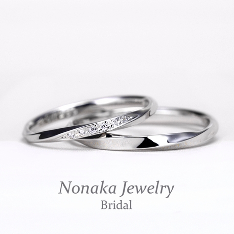 立体感のある斜めラインが魅力的 プラチナ製のお手頃な結婚指輪 ｎｏｎａｋａ ｊｅｗｅｌｒｙ ノナカジュエリー ゼクシィ