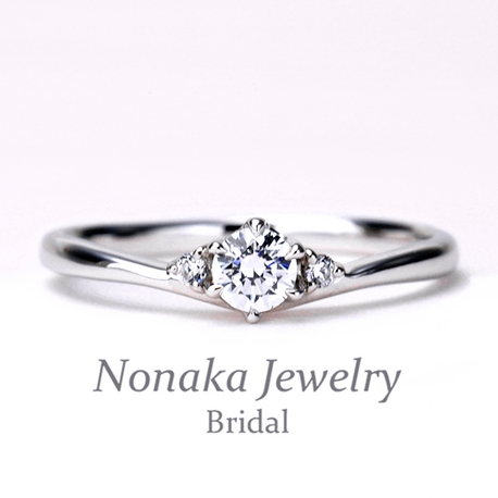 ＮＯＮＡＫＡ　ＪＥＷＥＬＲＹ（ノナカジュエリー）:緩やかなV字デザインの婚約指輪 ハードプラチナ