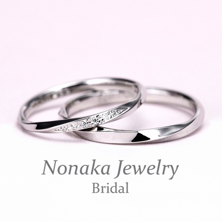 ＮＯＮＡＫＡ　ＪＥＷＥＬＲＹ（ノナカジュエリー）:【2本10万円未満】立体感のある斜めラインが魅力的、プラチナ製のお手頃な結婚指輪