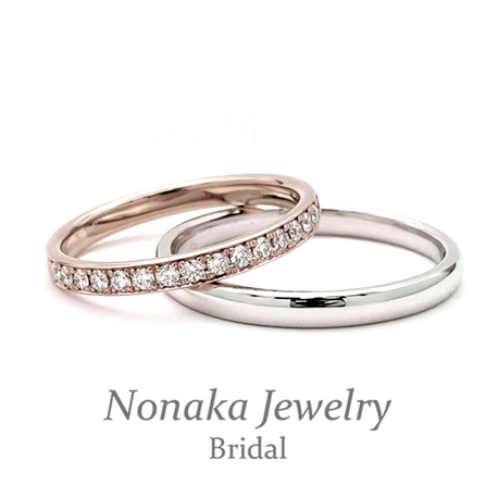 ＮＯＮＡＫＡ　ＪＥＷＥＬＲＹ（ノナカジュエリー）:【 鍛造 】変形やキズに非常に強いハーフエタニティリング 高品質H&Cダイヤ使用