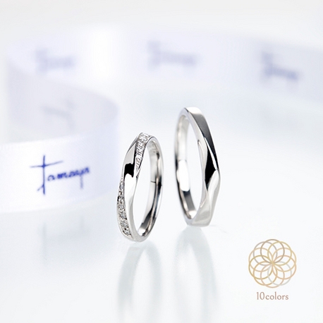 tamaya BRIDAL（宝石の玉屋）:対角線にあるダイヤのデザインがオシャレ！Kiseki-軌跡-