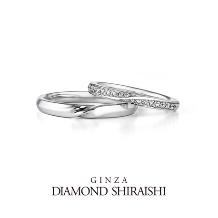 銀座ダイヤモンドシライシ:奥行きのある立体感により、一文字のリングに流れを生み出します【ジュノー】