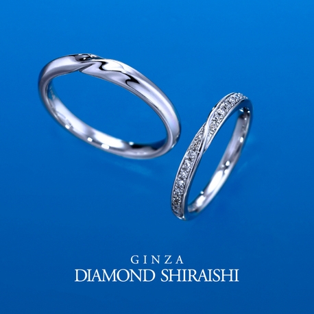 銀座ダイヤモンドシライシ:奥行きのある立体感により、一文字のリングに流れを生み出します【ジュノー】