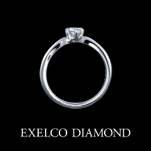 エクセルコ ダイヤモンド:【エクセルコ】女性らしい優美なウェーブのデザイン『エンゲージリング194S』