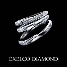 エクセルコ ダイヤモンド:【エクセルコ】窪み部分は翼をイメージ『マリアージュオワゾー』（マリッジリング）
