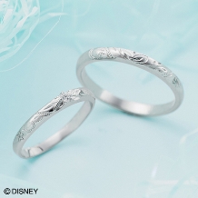 【ディズニー】リトルマーメイド　海をイメージしたハワイアン調の彫が特徴の結婚指輪