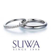 SUWA（スワ）シングルカット ダイヤモンド ハーフエタニティリング