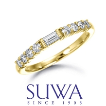 ANSHINDO BRIDAL（安心堂）:SUWA（スワ）バゲットカット ダイヤモンド ハーフエタニティリング