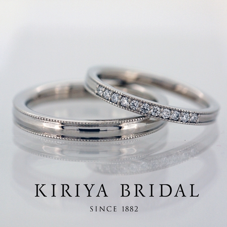 ＫＩＲＩＹＡ　ＢＲＩＤＡＬ　（宝石の桐屋）:【KIRIYA BRIDAL特製】質感を追求したシンプルなミルグレインリング