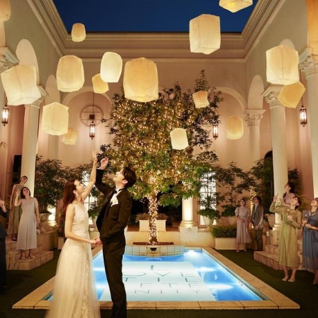 アーヴェリール迎賓館　岡山：今季BIG【黒毛和牛&10大特典】プール付ガーデン&階段入場ALL体験