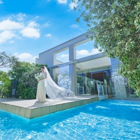 アーヴェリール迎賓館　高松：【本格挙式体験】試食付*自然感じる水上チャペル×ドレス見学