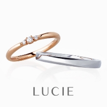 ＰＡＲＩＳ（ジュエリーパリ　ブライダル）:LUCIE（ルシエ）『ロズレ』サイドのメレがかわいらしさをプラスした繊細なリング