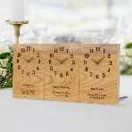 木の暮らし:【最短最短3営業日後発送】木目の美しさが際立つ、シンプルなデザインの三連時計