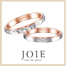 JOIE de treat. (ジョア ドゥ トリート）:【絶妙なピンクゴールド×男性人気のハンマー加工】こだわりの指輪選びを楽しめる