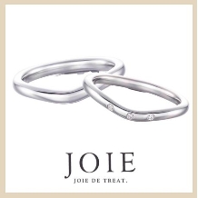 JOIE de treat. (ジョア ドゥ トリート）:【ジョア ドゥ トリート】3石のダイヤが上品で華やかな曲線フォルムの結婚指輪