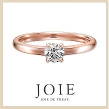 JOIE de treat. (ジョア ドゥ トリート）:【ご新婦様らしさ引き立つ婚約指輪】 肌馴染みの良いピンクゴールドが可憐なリング