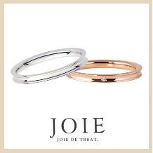 JOIE de treat. (ジョア ドゥ トリート）:【お揃いのデザイン】四角いフォルムが大人の余裕を感じさせるゴールドの指輪