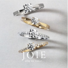 JOIE de treat. (ジョア ドゥ トリート）:【永く愛せる人気のデザイン】 1粒ダイヤとエタニティ『愛の輝き』素材変更OK