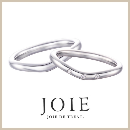 JOIE de treat. (ジョア ドゥ トリート):【ジョア ドゥ トリート】3石のダイヤが上品で華やかな曲線フォルムの結婚指輪