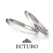 【ECTURO】繊細なダイヤモンドラインが輝くマリッジリング　BEAURO01°