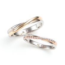 【Cofferet Couleur】プラチナとゴールドのウェーブデザイン「運命」