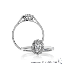 FRAU KOBE JAPAN／フラウ コウベ ジャパン:'バレリーナ'／オーバルダイヤをミル打ちとメレダイヤで囲んだクラシカルなデザイン