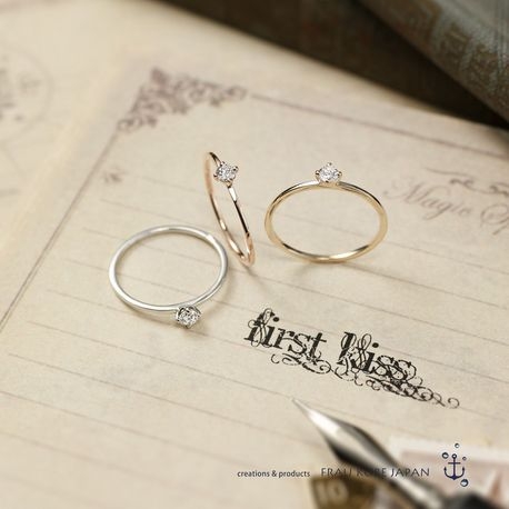 FRAU KOBE JAPAN／フラウ コウベ ジャパン:【ダイヤを引き立てる細身のアーム】'ファーストキス'／プロポーズにも人気の指輪