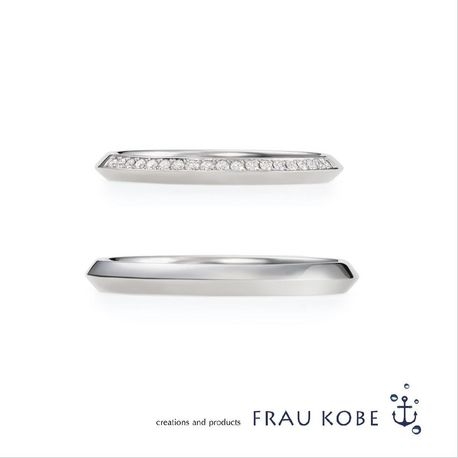 すっきりとした美しい結婚指輪/'ラグーン'