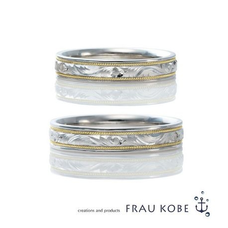 FRAU KOBE JAPAN／フラウ コウベ ジャパン:'アラベスクプレミアム'／西洋唐草の模様を彫刻技法で施された幅太マリッジ