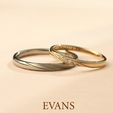 ピンクゴールド ミル打ち アンティーク調で大人かわいいリング Evans Evans Bridal 旭川本店 エヴァンスブライダル ゼクシィ