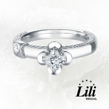 【DIYARTH】贅沢なカッティングのリリーダイヤモンドの婚約指輪