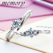 メモリー 人気のピンクダイヤモンドの魅力が最大限に引き立つ定番デザイン
