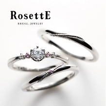 Gran-D (グランディー):【RosettE/夢】天使の羽を描くS字。ミル打ちとダイヤが輝く結婚指輪