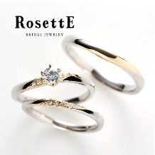 Gran-D (グランディー):【RosettE/魔法】肌になじむコンビカラー。ダイヤがきらめく曲線の結婚指輪