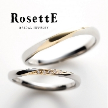 Gran-D (グランディー):【RosettE/魔法】肌になじむコンビカラー。ダイヤがきらめく曲線の結婚指輪
