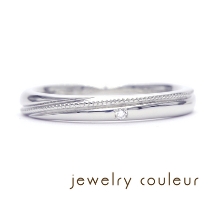 手づくり指輪工房　jewelry couleur（ジュエリークルール）:【手づくり】斜めのミルラインが美しい結婚指輪_135