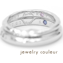 手づくり指輪工房　jewelry couleur（ジュエリークルール）:【手づくり】つくりたいを形に◆手彫りの刻印を刻んだ結婚指輪_123