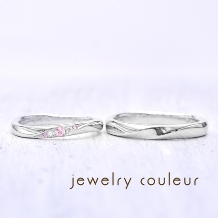 手づくり指輪工房　jewelry couleur（ジュエリークルール）:【手づくり】それぞれのお好みのラインで◆波とストレートの結婚指輪_131