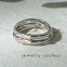 手づくり指輪工房　jewelry couleur（ジュエリークルール）:【オーダー】鈴蘭の刻印◆お気に入りデザインをアレンジしたコンビの結婚指輪_173
