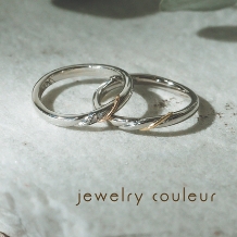 手づくり指輪工房　jewelry couleur（ジュエリークルール）:【オーダー】鈴蘭の刻印◆お気に入りデザインをアレンジしたコンビの結婚指輪_173