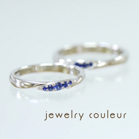 手づくり指輪工房　jewelry couleur（ジュエリークルール）:定番を少し外して◆サファイアブルーの結婚指輪_048