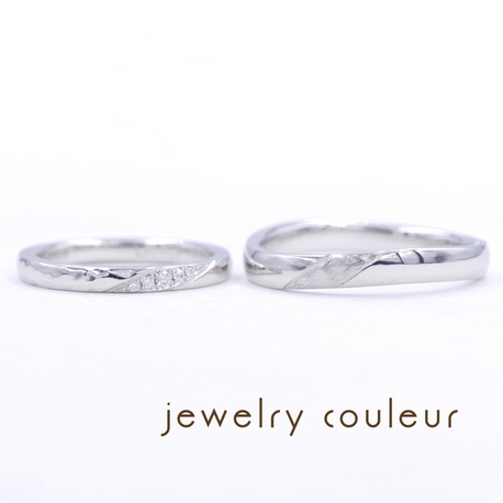 手づくり指輪工房　jewelry couleur（ジュエリークルール）:【オーダー】好みが違っても大丈夫◆ストレートとウェーブの結婚指輪_081