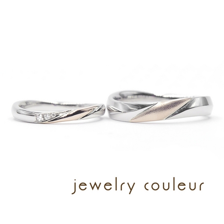 手づくり指輪工房　jewelry couleur（ジュエリークルール）:【オーダー】色合いはお揃い、ディテールにふたりの個性をプラスした結婚指輪_127