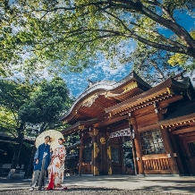 大國魂神社　結婚式場:新緑から紅葉の季節に　和装ロケフォトプラン
